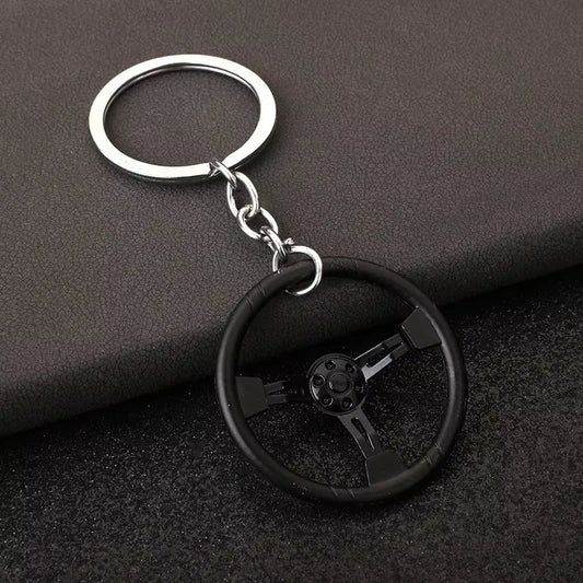 Car Steering Wheel Style Keychain Creative Model Racing Competition Three Pictures